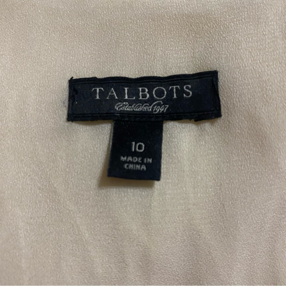 Talbots Cream Sequin Embroidered Silk Sleeveless Scoop Neck Top - Picture 4 of 5